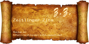 Zeitlinger Zita névjegykártya